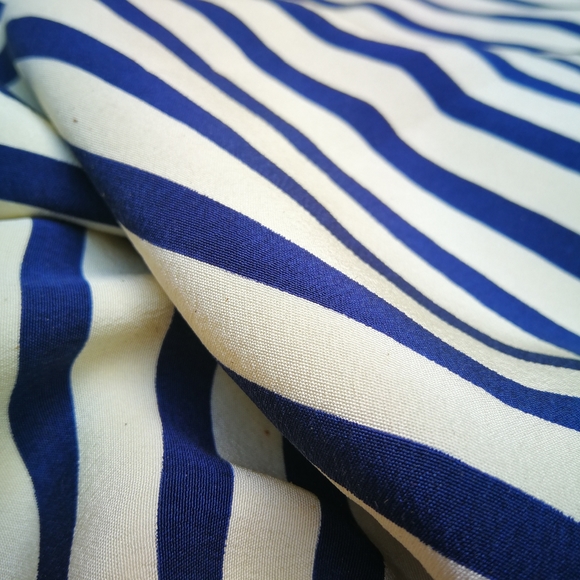 Madison Marcus Silk Ivory & Navy Stripe Dress - Picture 7 of 7